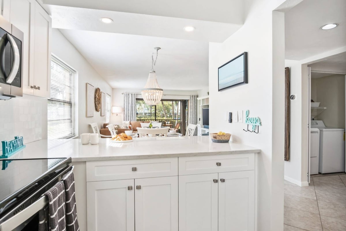 There is copious counter space for all your meal prep.